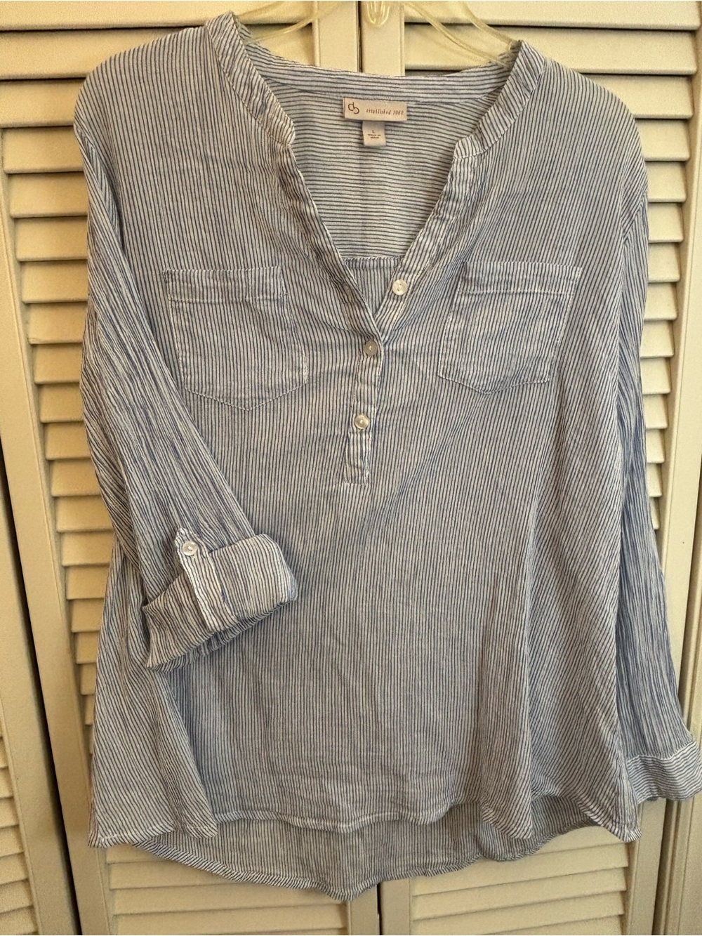 CAbi Striped Henley Tunic